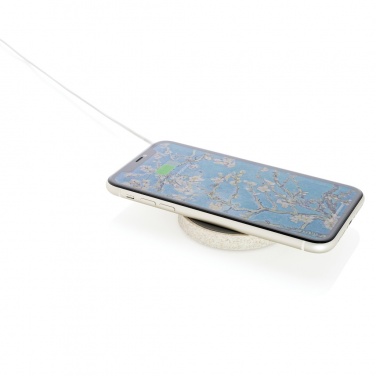 Logo trade promotional gifts image of: Wheat Straw 5W round wireless charging pad