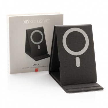 Logo trade promotional items image of: Artic Magnetic 10W wireless charging phone stand