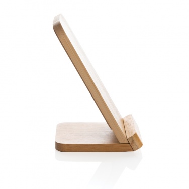 Logo trade promotional giveaways picture of: Bamboo 5W wireless charging stand