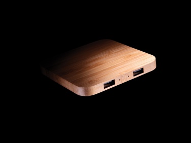 Logotrade business gift image of: Bamboo 10W wireless charger with USB
