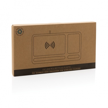 Logotrade advertising products photo of: Bamboo desk organiser 10W wireless charger