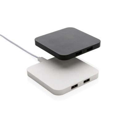 Logotrade promotional merchandise picture of: RCS recycled plastic 10W Wireless charger with USB Ports