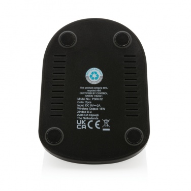 Logo trade business gift photo of: RCS recycled plastic double coil wireless stand 15W