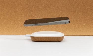 Logo trade promotional giveaways image of: Oregon RCS recycled plastic and cork 10W wireless