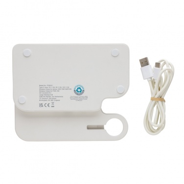 Logotrade promotional gift image of: Joltz RCS recycled plastic dual 15W charger with iWatch slot