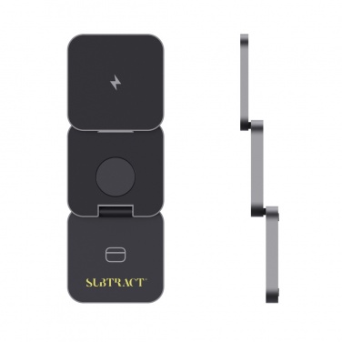 Logotrade promotional product image of: Terra RCS recycled aluminum foldable 3 in 1 15W charger