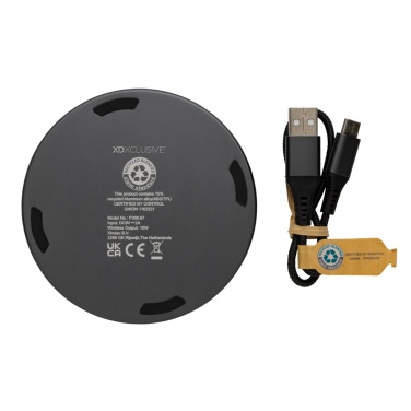 Logo trade promotional merchandise image of: Terra RCS recycled aluminium 10W wireless charger