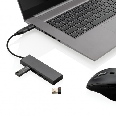 Logo trade promotional gifts image of: Terra RCS recycled aluminium hub with 3 USB ports