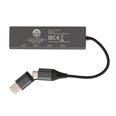 Logotrade advertising product picture of: Terra RCS recycled aluminium hub with 3 USB ports