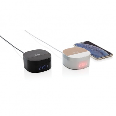 Logo trade promotional gifts picture of: Aria 5W Wireless Charging Digital Clock