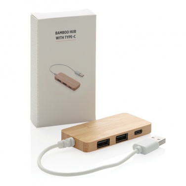 Logotrade advertising product picture of: Bamboo hub with Type-C