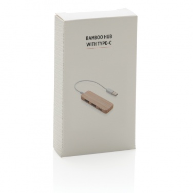 Logo trade corporate gifts image of: Bamboo hub with Type-C