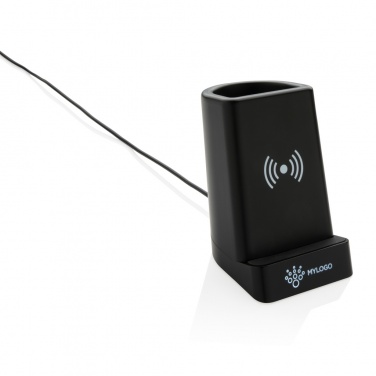 Logo trade business gifts image of: Light up logo 5W wireless charging pen holder