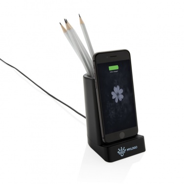 Logo trade promotional giveaway photo of: Light up logo 5W wireless charging pen holder