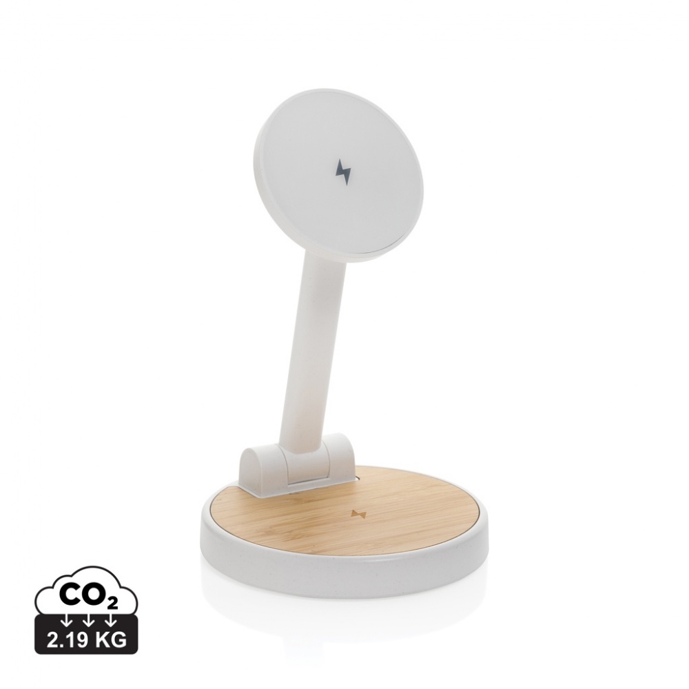 Logo trade promotional giveaways picture of: Ontario RCS rplastic 15W magnetic charging 2 in 1 stand
