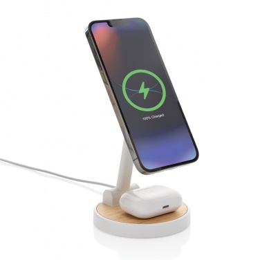 Logotrade promotional gift picture of: Ontario RCS rplastic 15W magnetic charging 2 in 1 stand