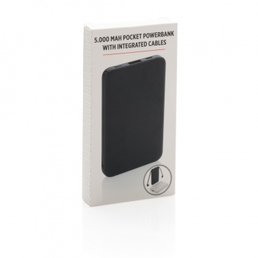 Logo trade corporate gifts picture of: 5.000 mAh Pocket Powerbank with integrated cables