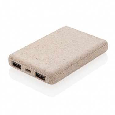 Logotrade corporate gifts photo of: Wheat Straw 5.000 mAh Pocket Powerbank