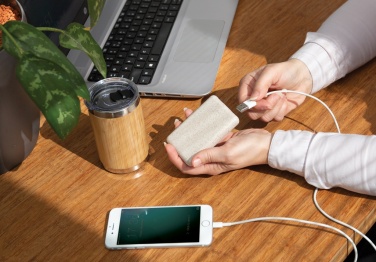 Logo trade promotional item photo of: Wheat Straw 5.000 mAh Pocket Powerbank