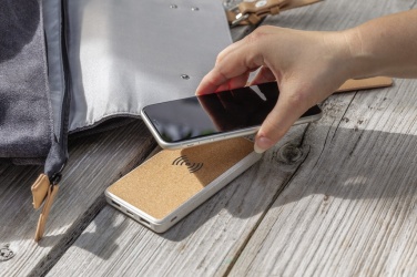 Logo trade promotional merchandise image of: Cork and Wheat Straw 8.000 mAh 5W wireless powerbank
