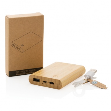 Logotrade advertising product picture of: Bamboo 5.000 mAh powerbank