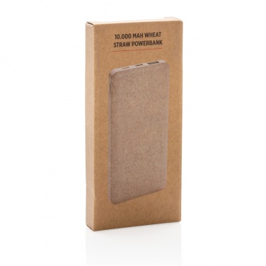 Logo trade promotional products image of: 10.000 mah wheat straw powerbank