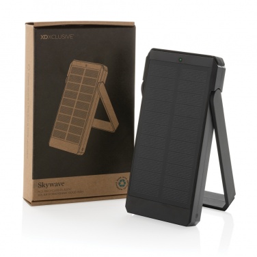 Logo trade promotional merchandise image of: Skywave RCS recycled plastic solar powerbank 10000 mAh