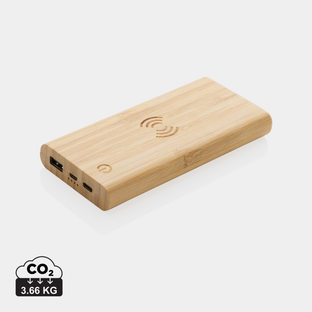 Logotrade promotional gift image of: Bamboo 8.000 mAh 5W wireless powerbank