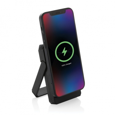 Logo trade promotional gifts image of: Skywave RCS rplastic solar powerbank 5000 mAh 10W wireless