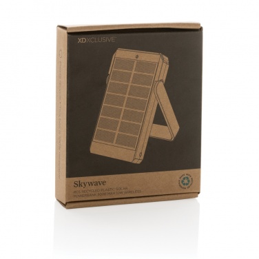 Logo trade promotional gift photo of: Skywave RCS rplastic solar powerbank 5000 mAh 10W wireless