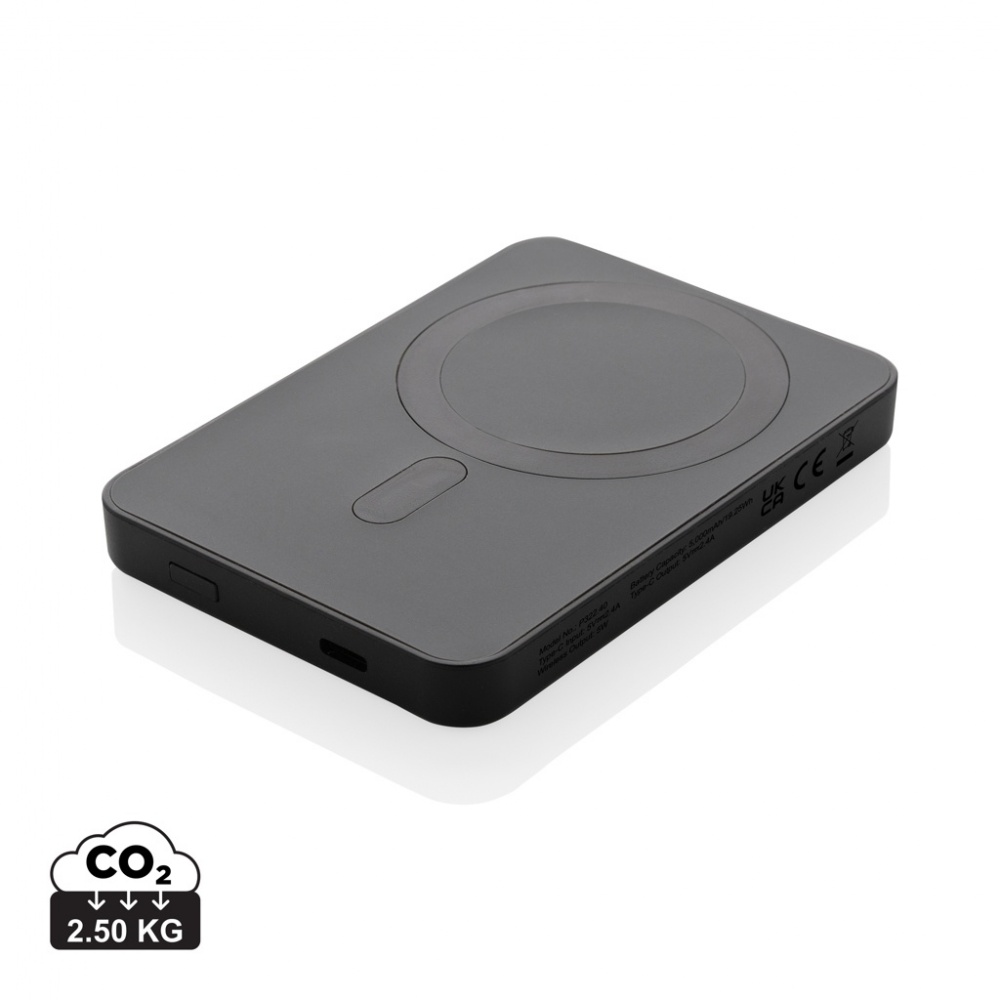 Logotrade corporate gift picture of: Magnetix RCS recycled plastic 5000 mah magnetic powerbank