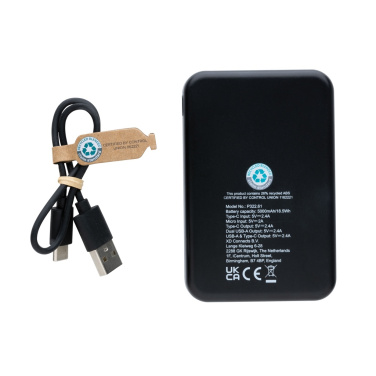 Logo trade promotional merchandise picture of: RCS recycled plastic 5.000 mAh powerbank