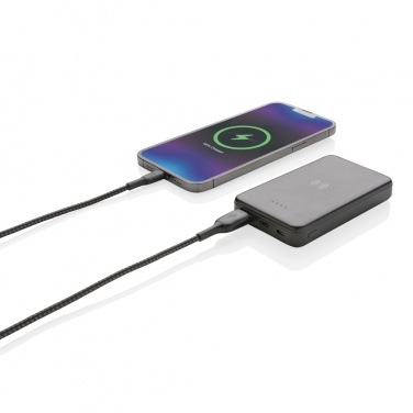 Logo trade promotional products picture of: RCS recycled plastic 5.000 mAh 5W wireless powerbank