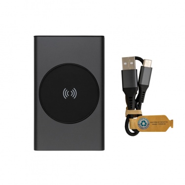 Logotrade corporate gift image of: Terra RCS recycled aluminium 5000 mAh powerbank 5W wireless