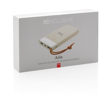 Logo trade promotional products picture of: Aria 8.000 mAh 5W wireless charging powerbank