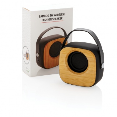 Logo trade promotional gifts image of: Bamboo 3W Wireless Fashion Speaker