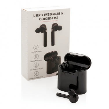 Logo trade promotional giveaways picture of: Liberty wireless earbuds in charging case