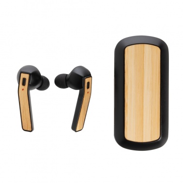 Logotrade promotional giveaway picture of: Bamboo Free Flow TWS earbuds in case