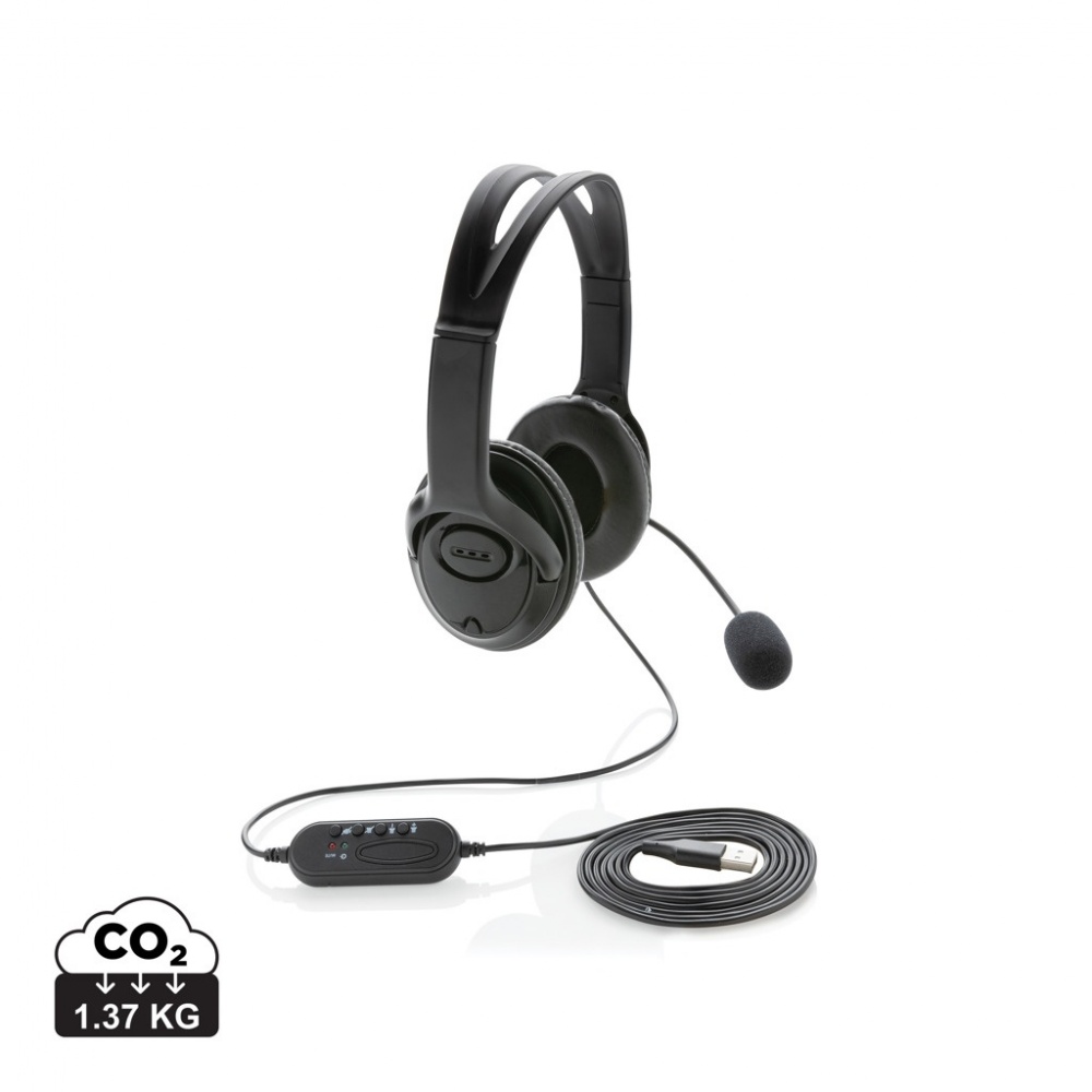Logo trade promotional item photo of: Over ear wired work headset