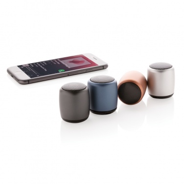 Logo trade advertising products image of: Mini aluminium wireless speaker