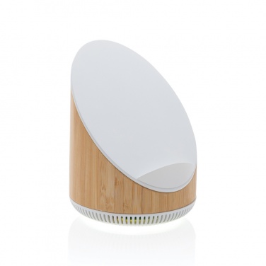 Logo trade promotional items picture of: Ovate bamboo 5W speaker with 15W wireless charger