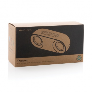Logo trade corporate gifts picture of: Oregon RCS recycled plastic and cork 10W speaker