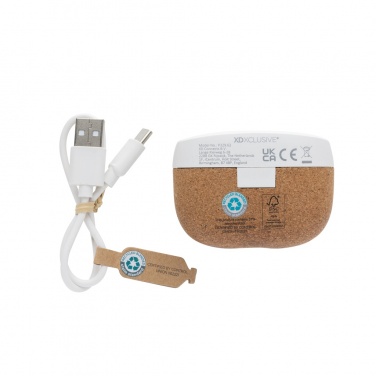 Logotrade advertising product image of: Oregon RCS recycled plastic and cork TWS earbuds