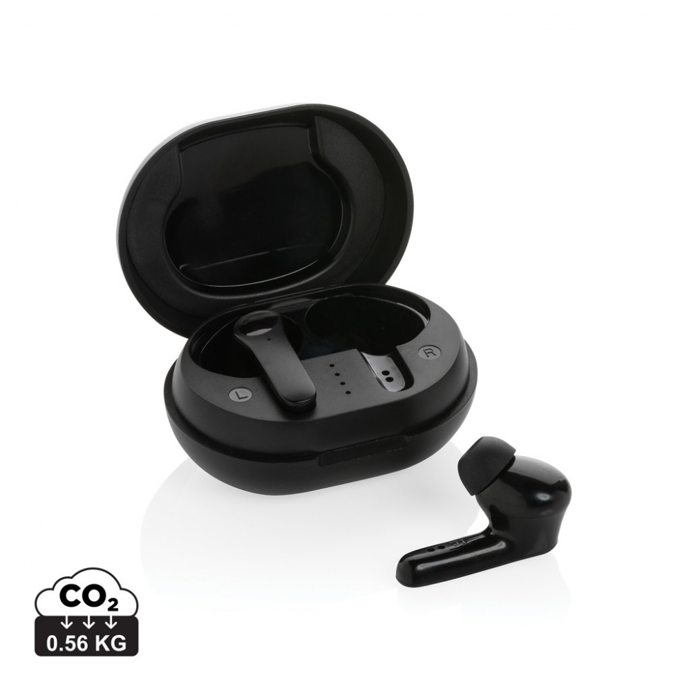 Logo trade advertising products image of: RCS standard recycled plastic TWS earbuds