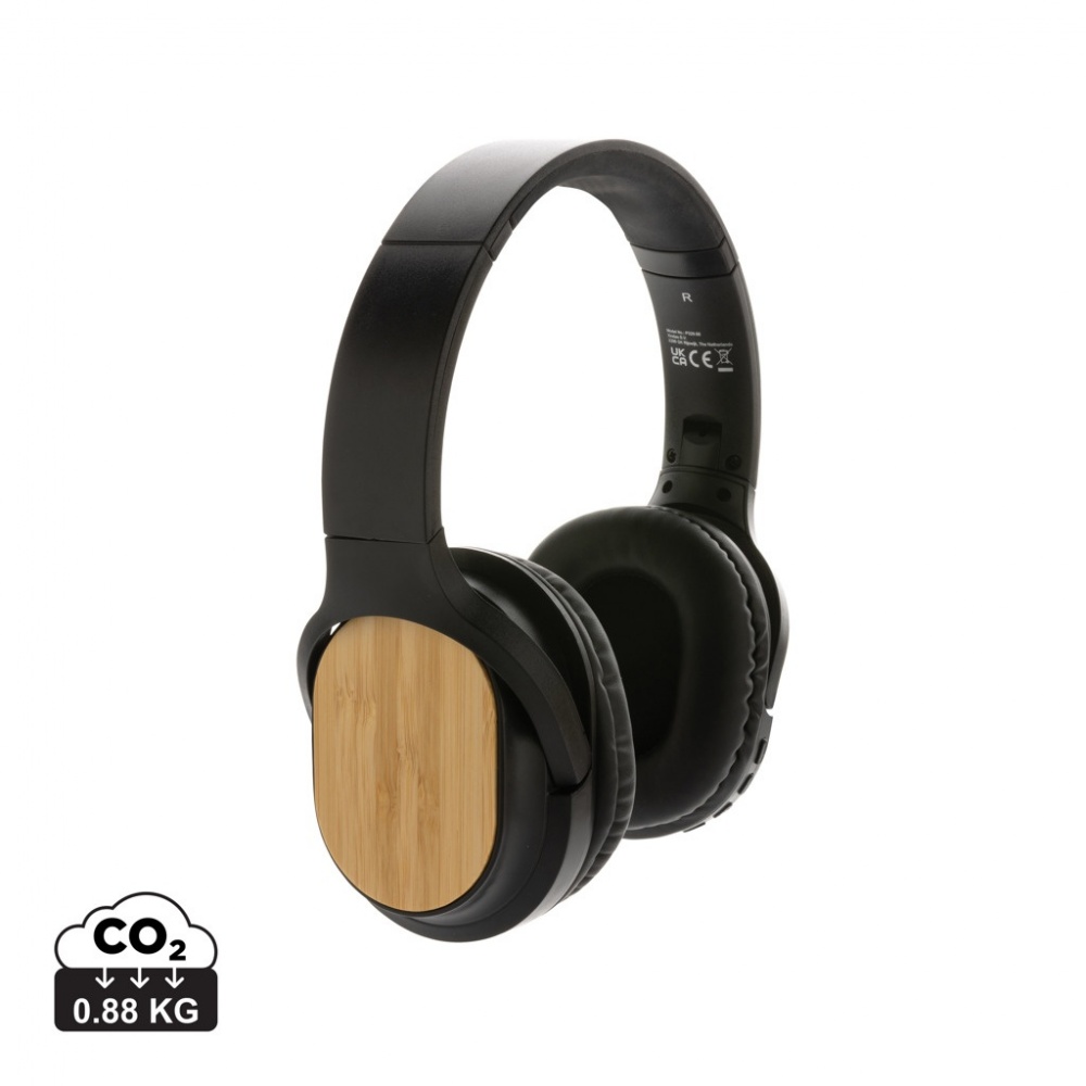 Logotrade promotional merchandise picture of: RCS and bamboo Elite Foldable wireless headphone
