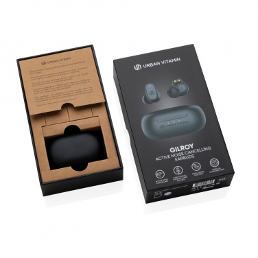 Logo trade promotional giveaways image of: Urban Vitamin Gilroy hybrid ANC and ENC earbuds