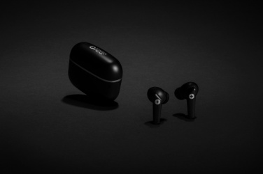Logo trade promotional items image of: RCS recycled plastic Swiss Peak TWS earbuds 2.0