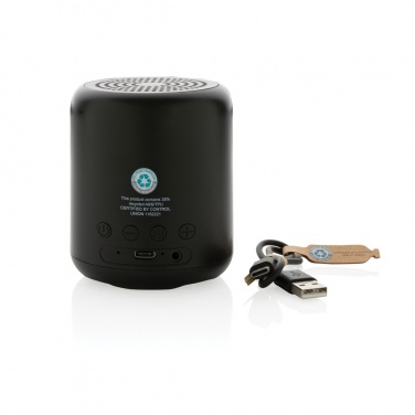 Logo trade promotional giveaways image of: RCS certified recycled plastic 5W Wireless speaker