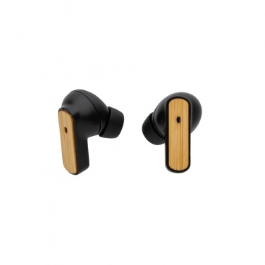 Logo trade promotional gift photo of: RCS recycled plastic & bamboo TWS earbuds