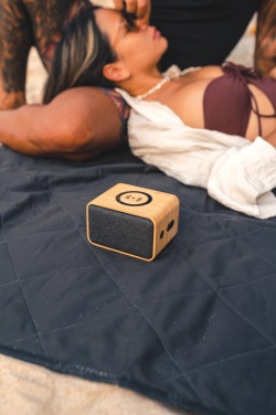 Logo trade promotional item photo of: RCS Rplastic 3W speaker with bamboo 5W wireless